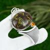 925 Silver Natural Fruit Jasper Honey Topaz Engagement Bezel New Wedding Pendant