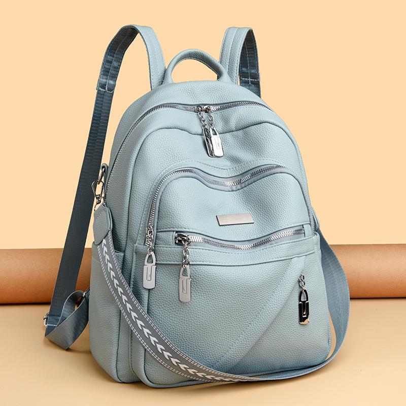 PU Backpack Women's Large Capacity Travel Backpack Multi-function Shoulder Bag