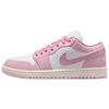 Jordan Air Jordan 1 Pink Cat Paw Slip Resistant Abrasion Resistant Low top Vintage Basketball Shoes Women's Pink Blue DC0774-607(Team1952-)