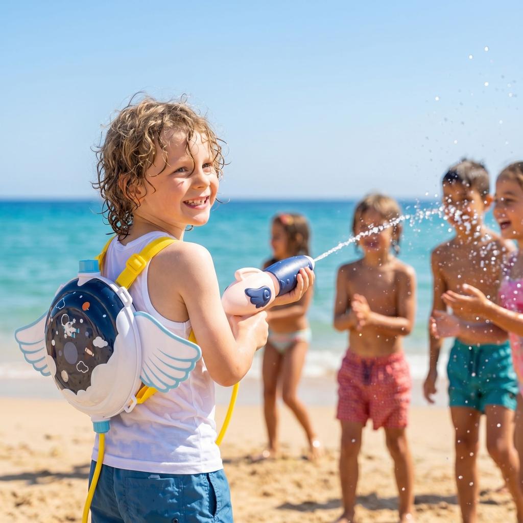 New Children's Backpack Water  Toy Summer Pull-out Water  Beach Water Fight Squirt  Water Toy