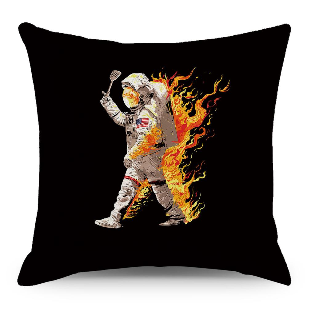 Wish Pillowcase Astronaut Planet Linen Pillow Cushion Cover