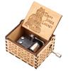 1Pc Wooden Carved Hand Crank Music Box Mechanical Classic Craft Birthday Gift