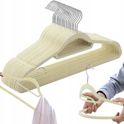 Maxi Velvet Clothes Hanger, Set of 20 - Beige
