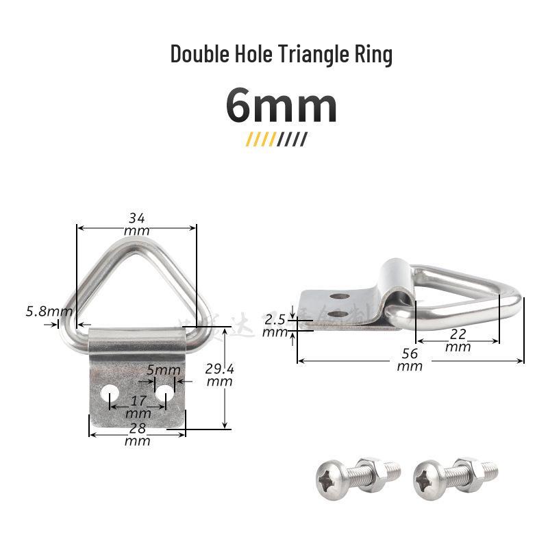 304 Stainless Steel Triangle, D-Ring, and Square Ring Buckle Hook for Truck Trailer Straps