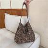 Modern Leopard Print Messenger Bag Single Shoulder Canvas Bag for Female Student Diagonal Large Capacity Straddle Bag