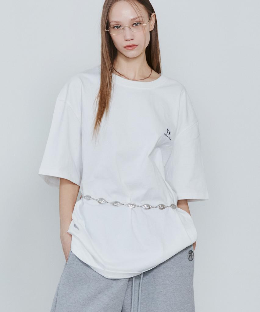 D.XO.H New Logo Oversized T-Shirt White (2)