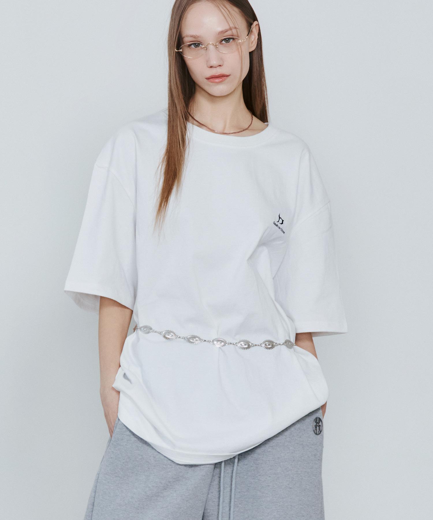D So H New Logo Oversized T-Shirt White (2)