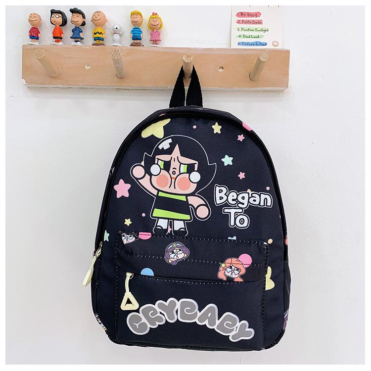 

School bag cute cartoon bag boys and girls light casual school bag 3-6 years old little girl backpack чорний
