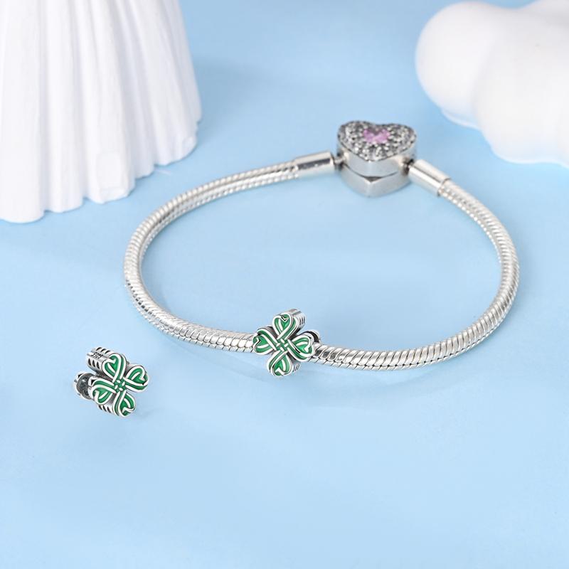 Charms Original Copper Kettle Knot Four-Leaf Clover Beads Fit Bracelet Women Jewelry Diy Fine Gift Accessory