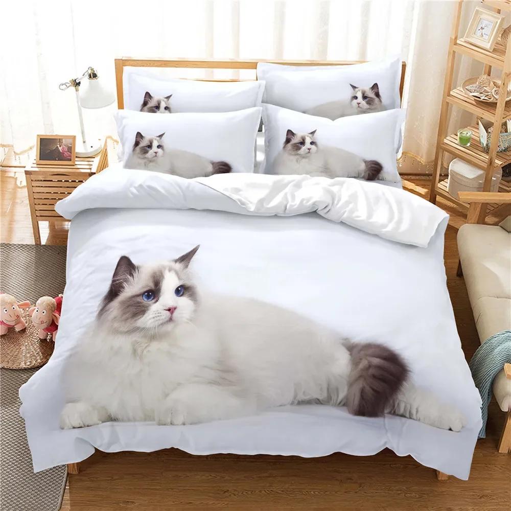 Comforter 3D Dogs / Bear//Cats/ Bed Set Bedding Children Housse De Couettetwin Full Queen King Bedroom Beddings Sets 2-3 Pcs