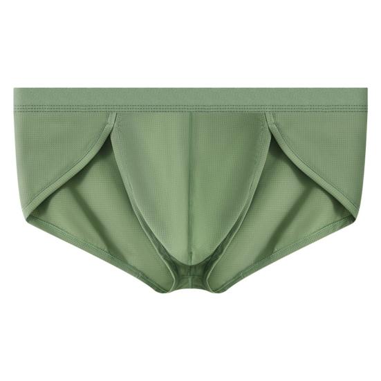Men Briefs High Elasticity Fit Tight Cut Solid Color Panties Breathable Smooth Wiring Low Waist Underwear Daily Wear