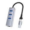 Aluminum Alloy USB C To RJ45 Networking Adapter With USB A Port And 3 USB Hubs Fast Speed 1000Mbps Ethernet Connection