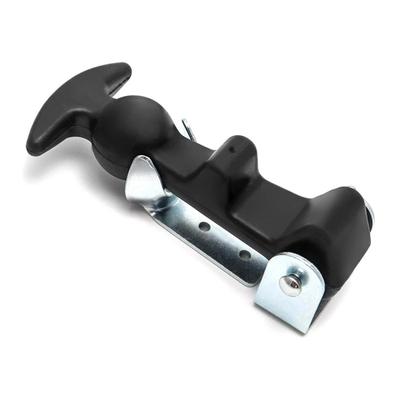 New 2Pcs Black T-Handle Draw Latches with Brackets For Vehicle Engine Hood, Tool Box