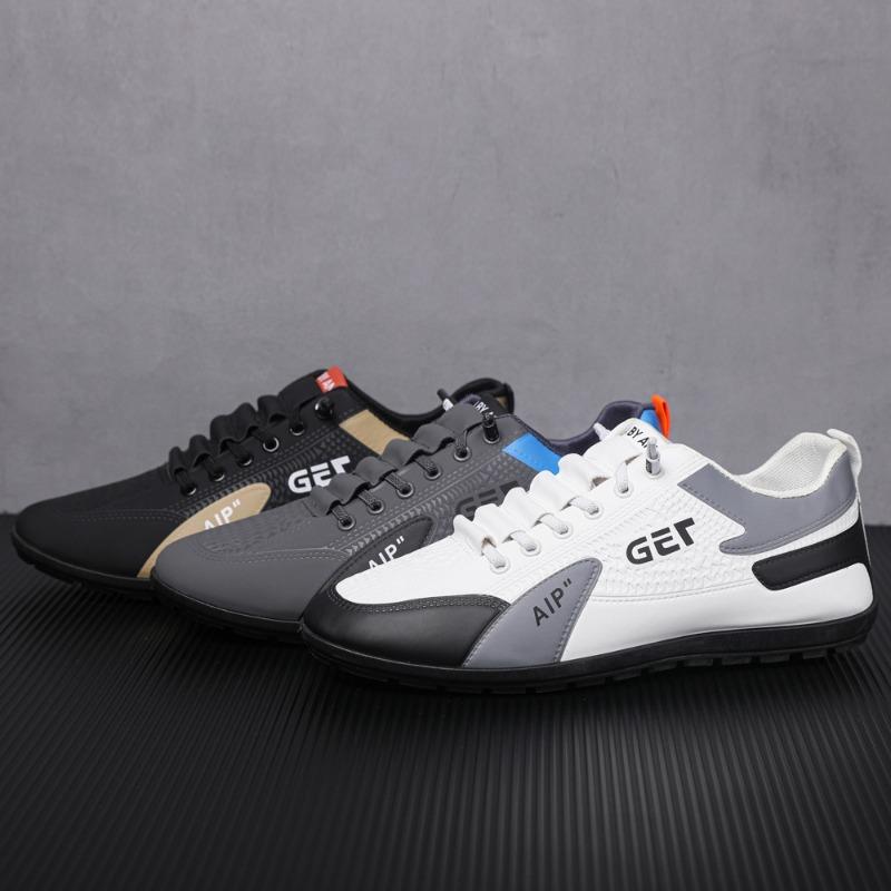 Men's shoes autumn new leather surface breathable casual shoes trendy versatile soft sole non-slip sports shoes one pedal men's shoes