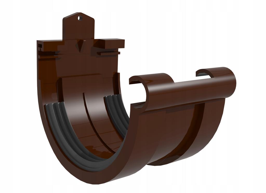 SCALA PLASTICS Gutter Connector G 125 Brown