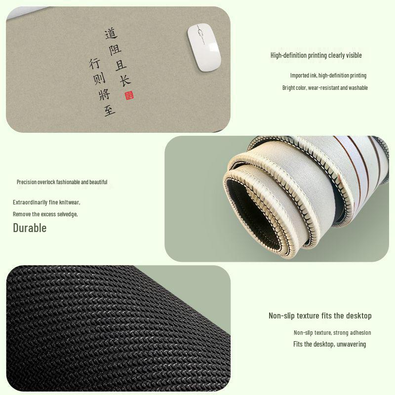 Extra Large Chinese Style Minimalist Mouse Pad with Wrist Rest