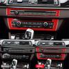For BMW 5 Series F10 F18 2011-2017 Accessories Carbon Fiber Car Air Conditioning CD Button Panel Trim Cover Frame Decor Stickers