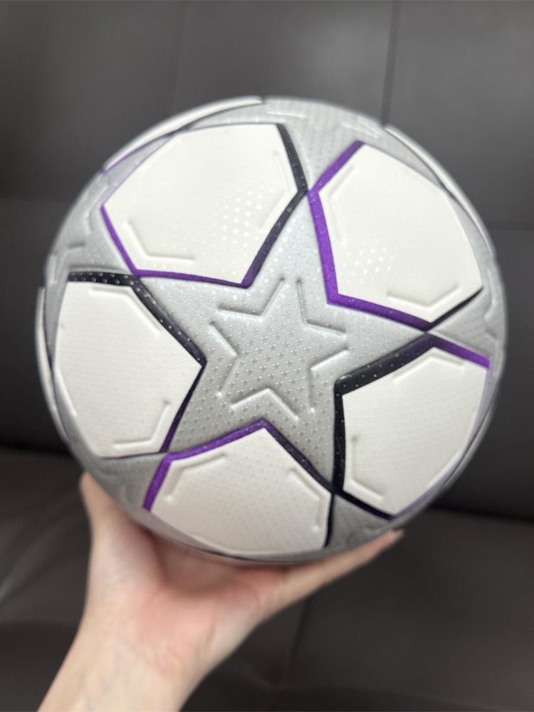 Premium Champions League Seamless Heat-bonded PU Football - Star Size 5 for Adult Competition