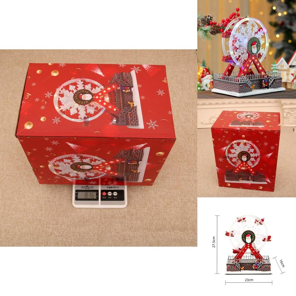 Santa Claus Themed Luminous Ferris Wheel Music Box For Holiday Celebrations