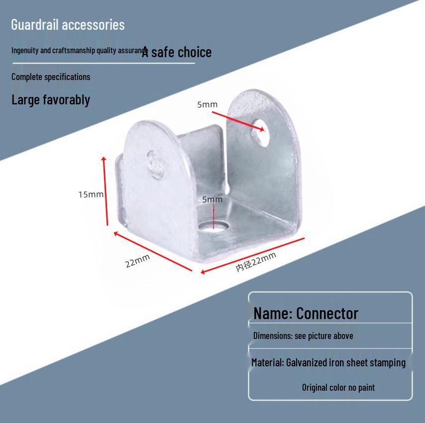 

U-Shaped Stair Handrail Brackets, 2 Card Set, 3 Card Set, Fixed Base Zinc Steel Railing Connector