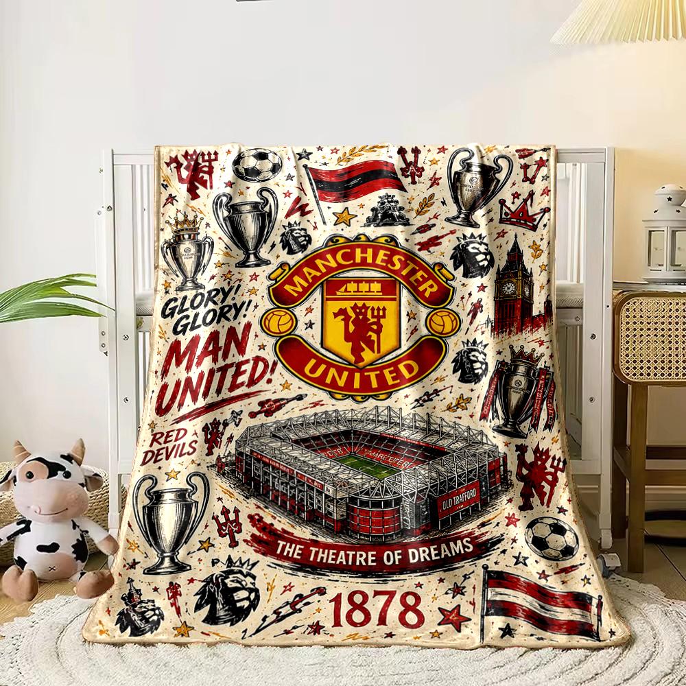 Manchester United Designed Flannel blanket for bedroom, living room, sofa, and nap