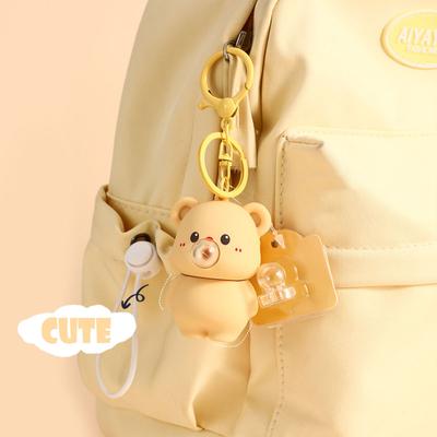Cute Silicone Cartoon Bear Bubble Blowing Key Chain Stress Relief Animal Gift for Children's Day