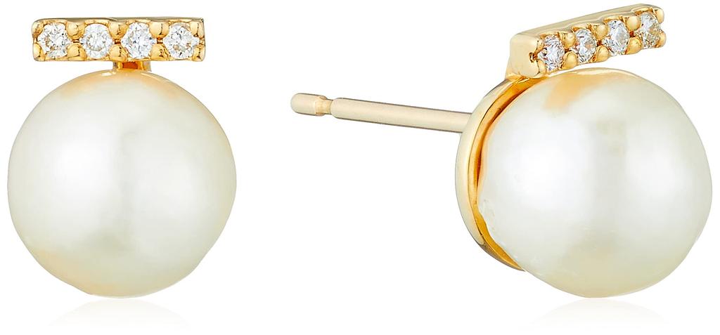 [Official] ESTELLE Women's Earrings in 10K Yellow Gold with June Birthstone Akoya Pearls (Product Code: 0242-0536-0019-0000)