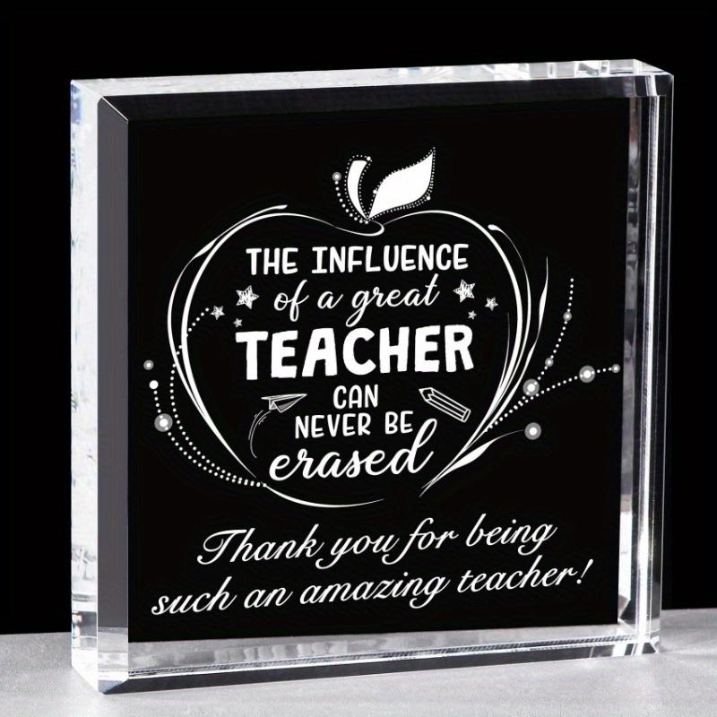 Heartfelt Teacher Appreciation Gifts: Acrylic Table Centerpiece/Paperweight. For Dance/Art Teachers – Thank You Keepsake.