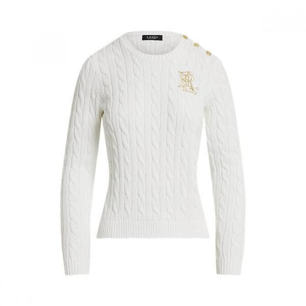 Lauren Ralph Lauren Button Trim Cable Knit Sweater Wmlrswes6820881100 XS