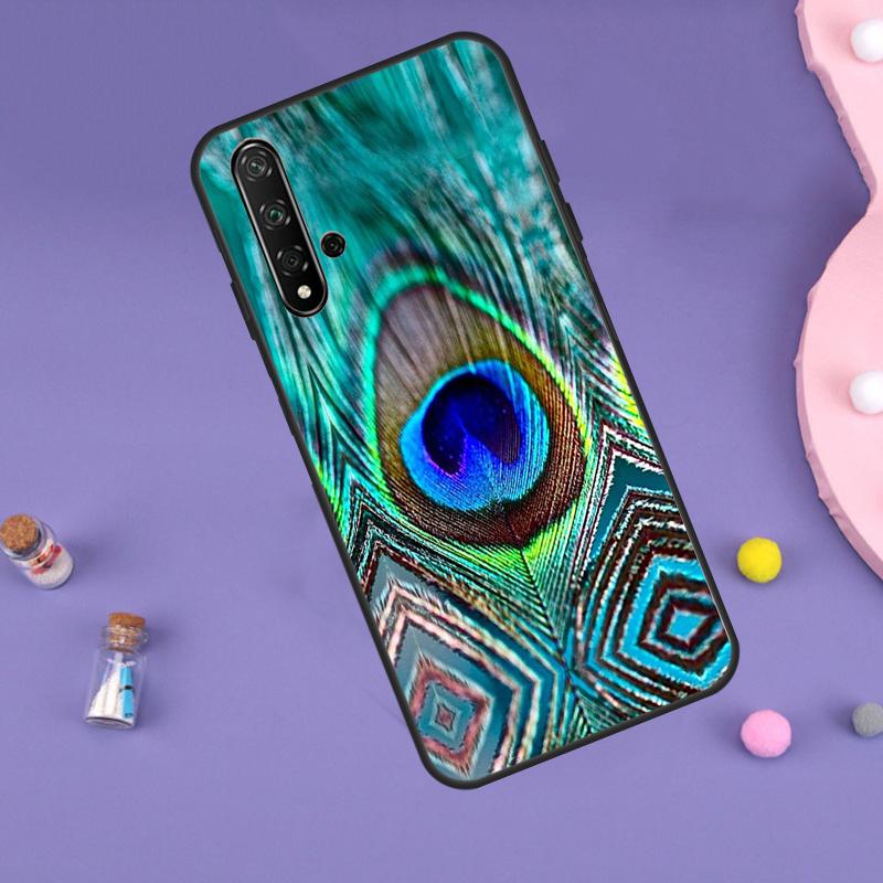 Vogel Pfauenfeder Hülle Für Huawei P30 P20 P40 Lite Nova 5T 11i 8i 3i 9 10 SE 11 Pro Y90 Y70 Y61 Y60 Y91 Hülle
