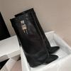 Große Lock-Stiefel Damen Mode Stiefel Spitze Hohe Stiefel