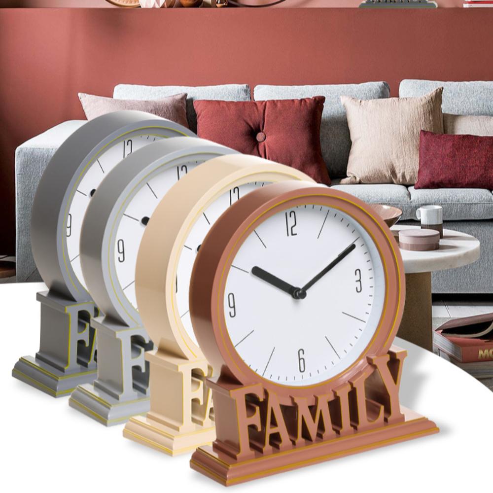 High Quality Vintage Style Desk Clock Fashion Round Pointers Clock Non Ticking Clock  Dorm
