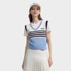 FILA Original Casual Comfortable Striped Simple Versatile T-Shirt Women tops Sky-Blue F11W439109FBU