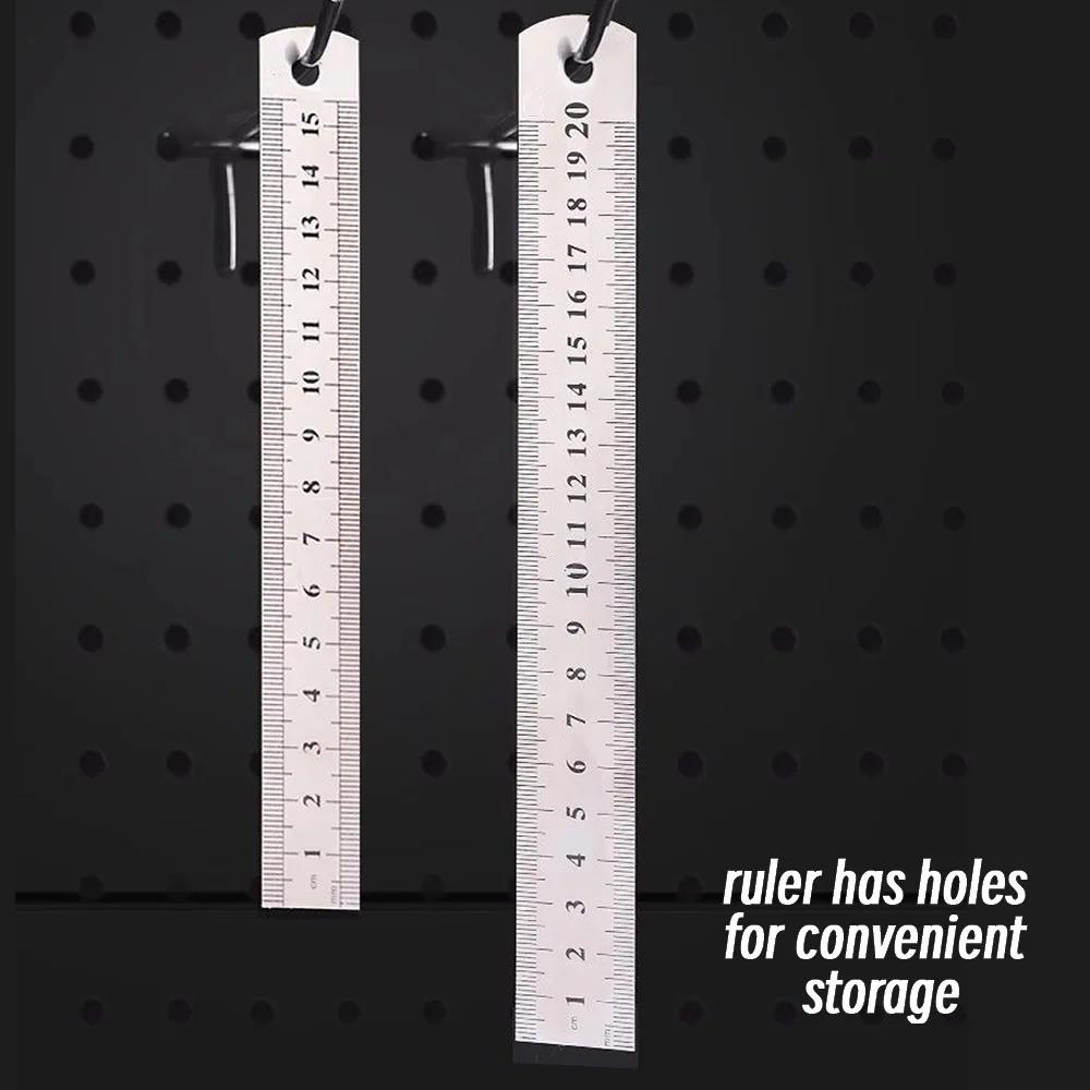 10P 15-30cm Stainless Steel Metal Straight Ruler Precision Double Sided Precision Measuring Tool Scale Metric Ruler Accessories