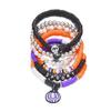 Halloween Gothic Skull Bat Bracelets for Women Handmade Polymer Clay Beaded Pumpkin Pendant Bracelet Party Jewelry Accessories