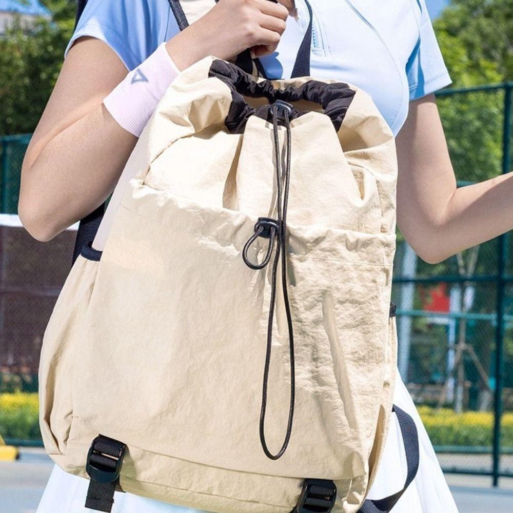 Lightweight Badminton Sports Bag Large Capacity Drawstring Fitness Bag Outdoor Sports