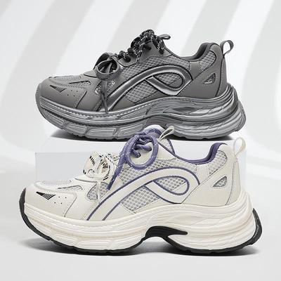 2025 Modieuze, Lichte, Dikke Zool Dad Schoenen voor Dames: Veelzijdig en met zachte zool voor lengteverhoging en casual sportstijl