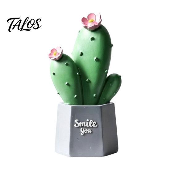Durable Resin Home Decor Cactus Figurines Ornament, Desktop Decor, Multi-size Set Geometric Planters Ornament for Office