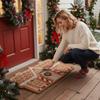 Christmas Front Door Mat Non-slip Gingerbread House Door Mat Decor 32x20 Inch Entrance Rug For Holiday Outdoor Indoor Porch