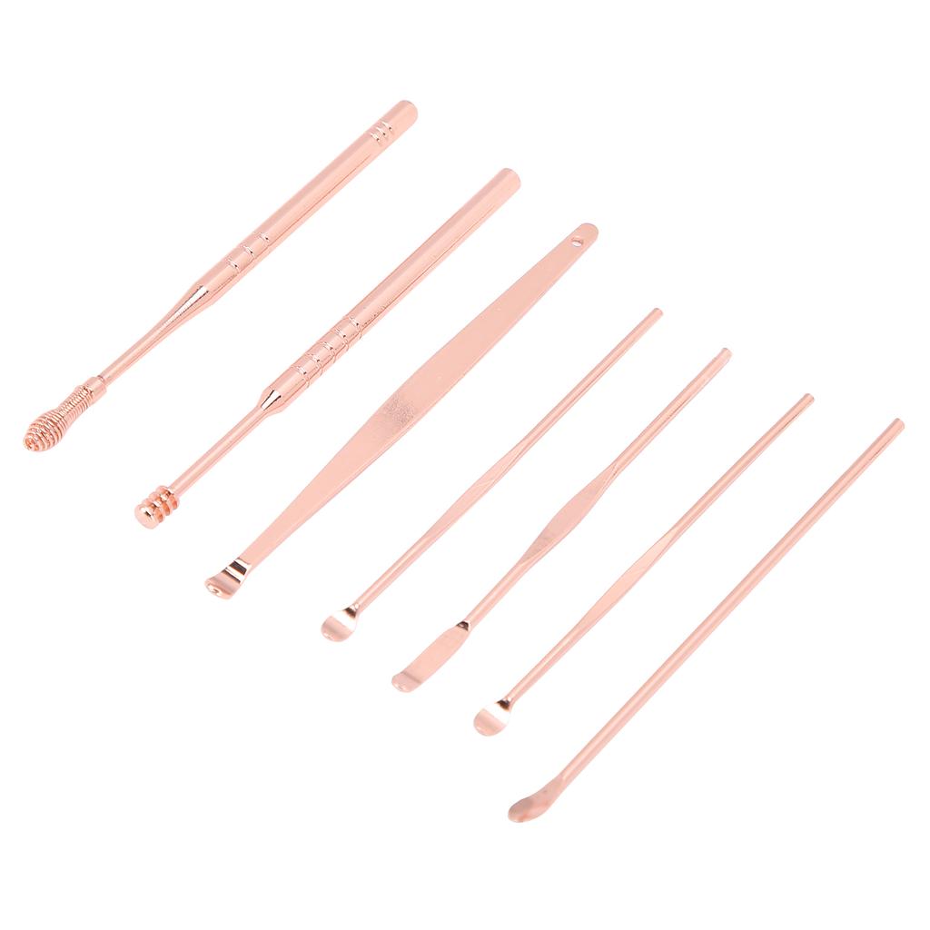 Stainless Steel Spiral Ear Wax Cleaner Set Portable Ear Pick Spoon Earwax Removal Tool Kit
