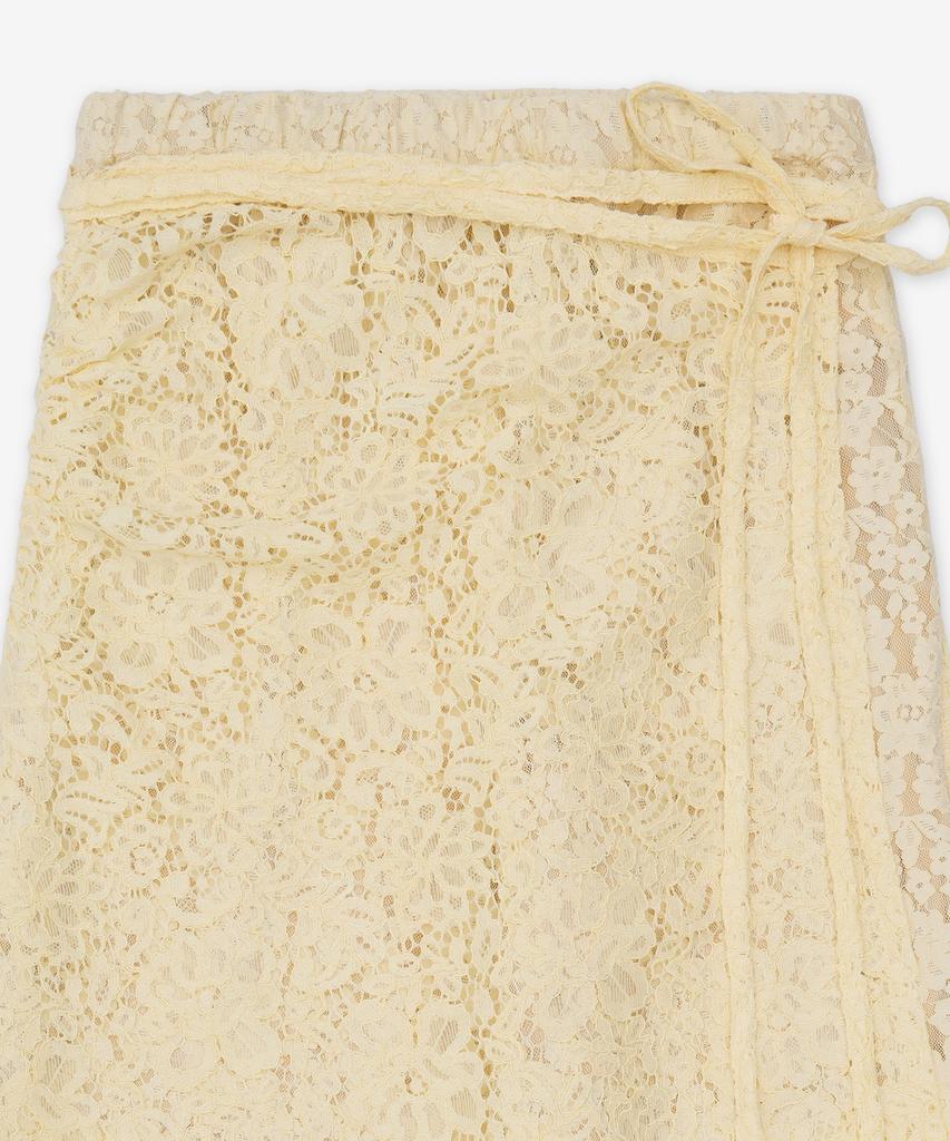 Mejongseupesyeol Side Gather Wrap Lace Skirt Pants - Yellow / 21261465809Yel