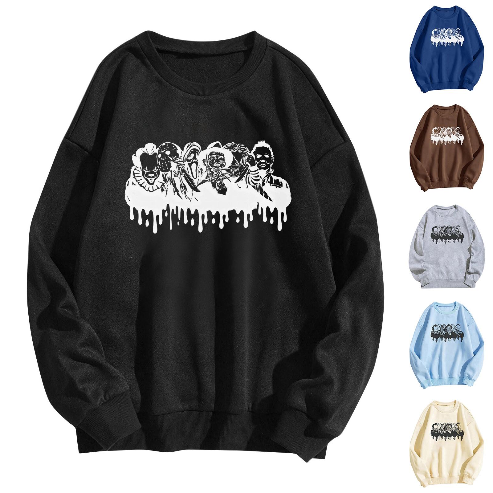 

Женские топы с круглым вырезом и принтом из хлопка, повседневная мода, длинный рукав, это некоторая простыня, пуловер, топ, блузка