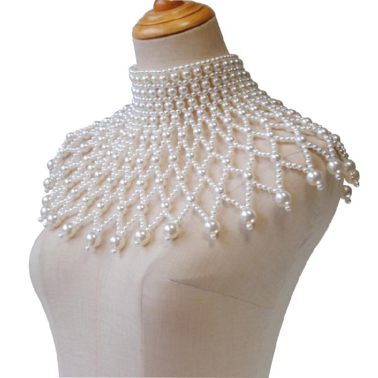 Elegant Faux Pearls Shoulder Necklace For Women Perfect For Pageants Proms Party Wedding Photo Props