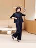 Korean Style Autumn Fashion Set: Middle-Aged Women's Casual Three-Piece Outfit Featuring Top, Wide-Leg Pants, and Vest.