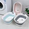 Foldable Laundry Hamper Silicone Collapsible Washing Basin Pet Bath Tub Storage Basket Clothes Towels Blankets