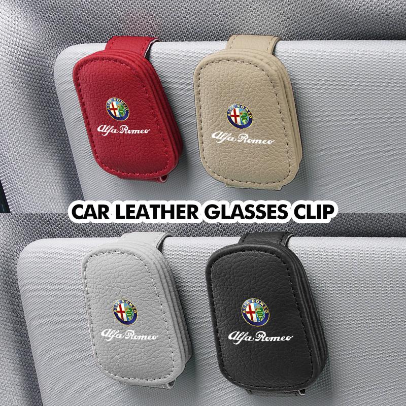 AGW1 Magnetic Car Glasses Holder Sunshade Platep Card Ticket Clip For Alfa Romeo 159 Giulietta Giulia 147 Mito 156 159 166 GT Stelvio