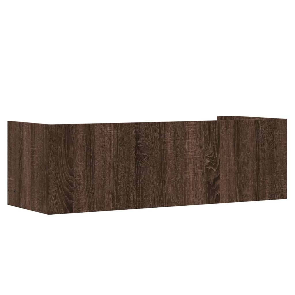 Wall Shelf Brown Oak Look 100 X 35 X 30.5 Cm Wood Based Material