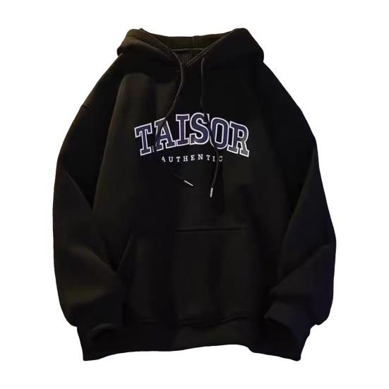 

Толстовка с капюшоном в стиле ретро для пар с принтом букв, свободная на шнурке, с карманом, хип-хоп, унисекс M чёрный