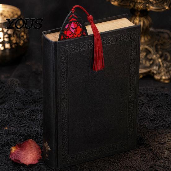 Transparent Acrylic Bookmark Stained Glass Art Bookmark, Halloween Dark Aesthetic Book Mark, Clear Page Marker with Tassel, Gifts for Readers & Lovers