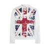 Herren Übergröße Baumwolle Langarm T-Shirt Mit Vintage Union Jack Print Lässige Streetwear
